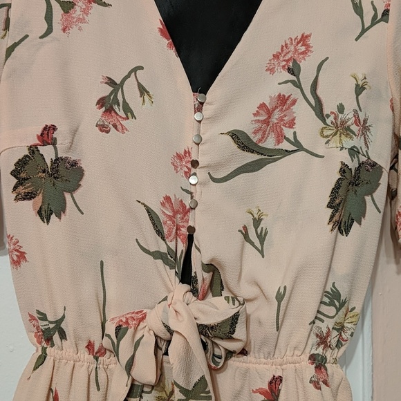 Pink and Green Floral Romper - Picture 5 of 8